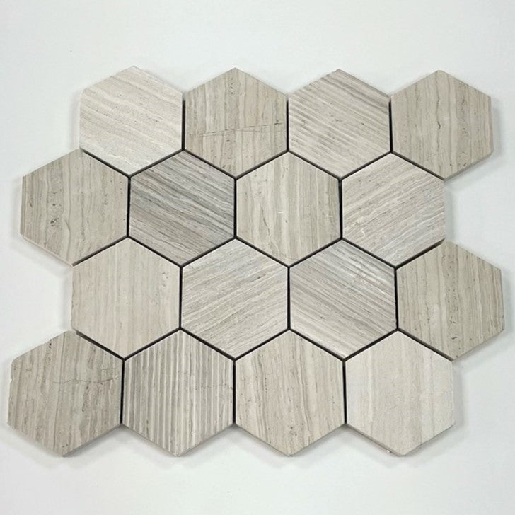 Timber grey  Hexagon 3x3