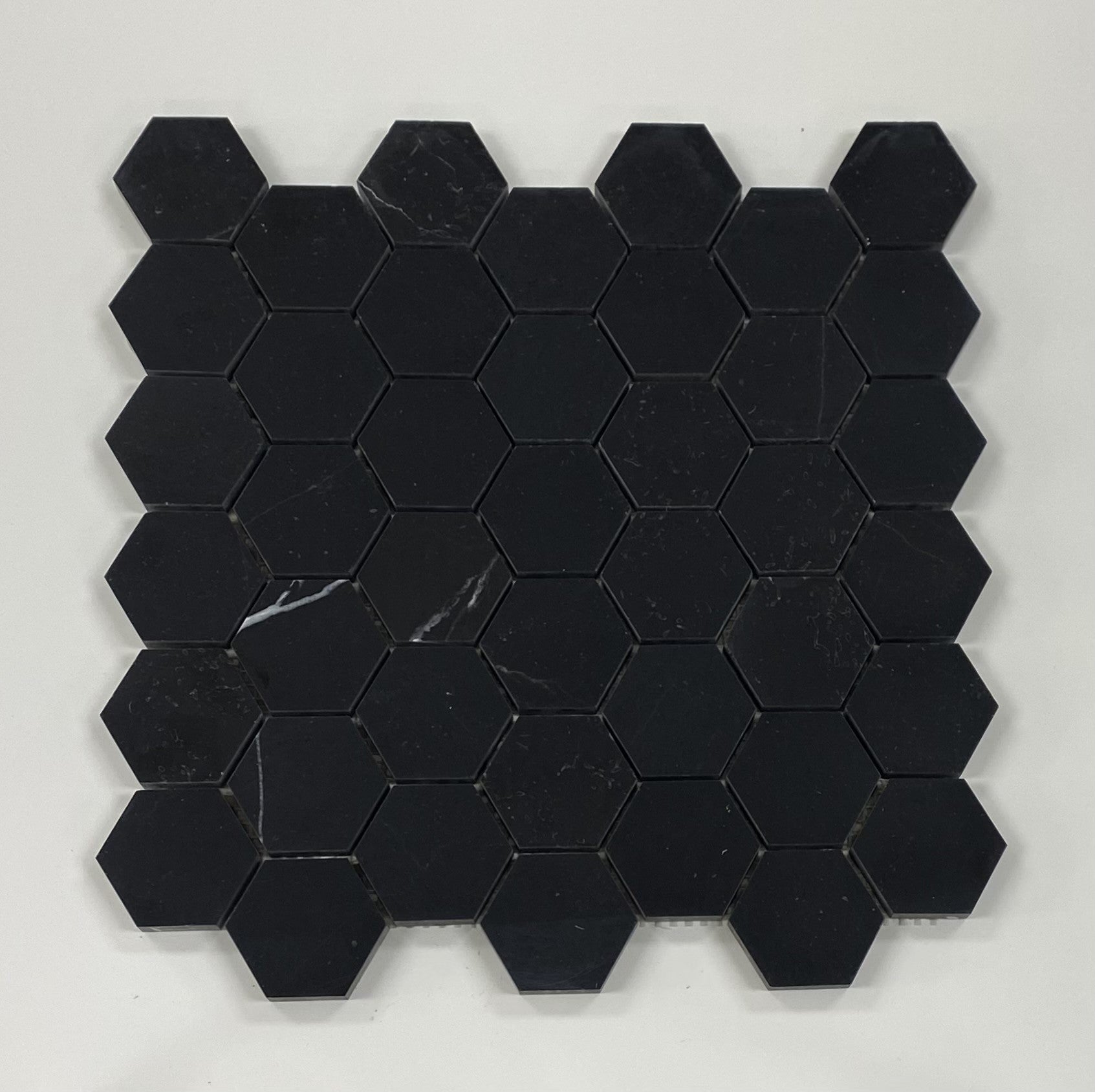 Nero Marquina hex Honed 2x2