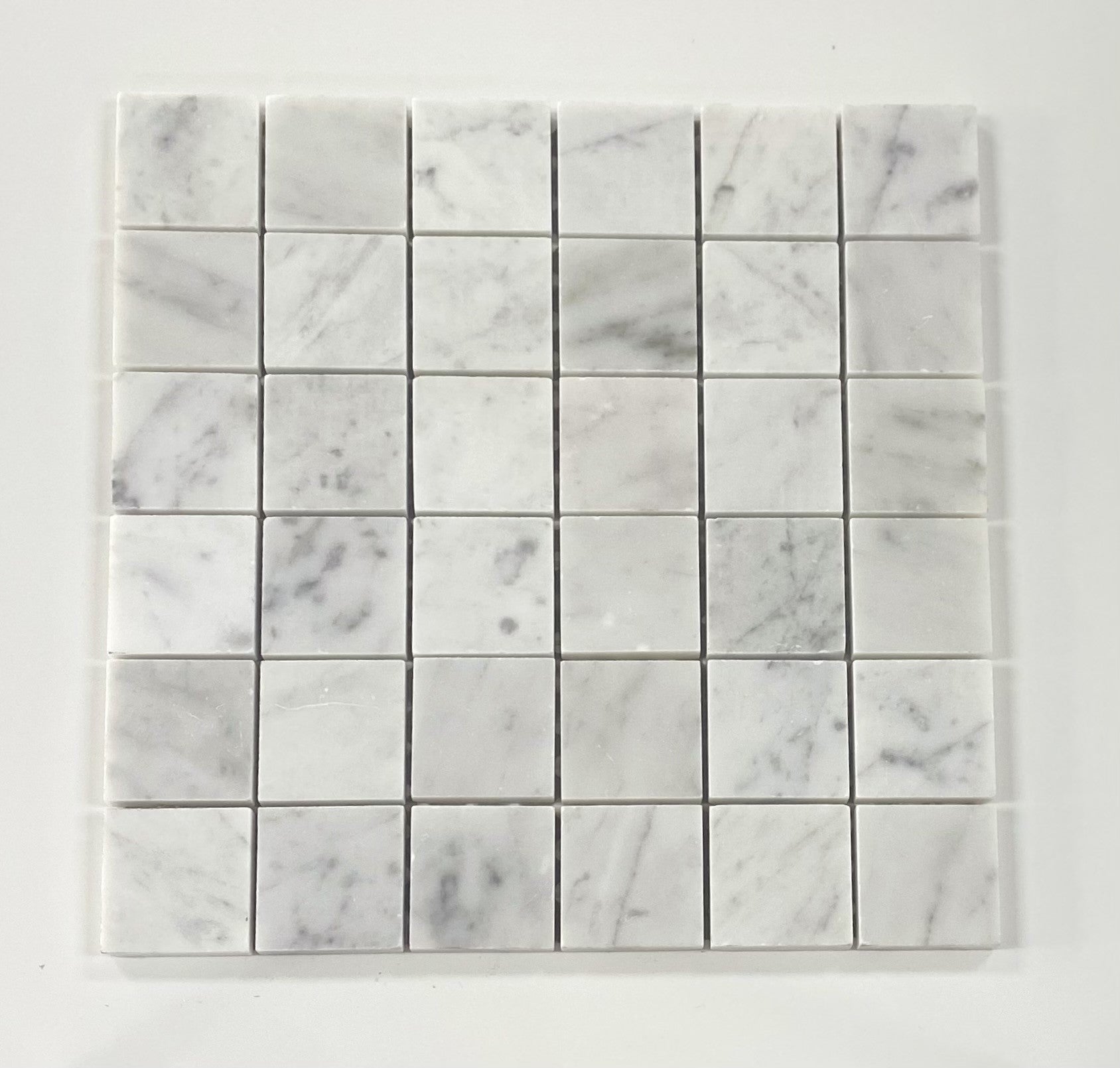 white Carrara 2 x 2