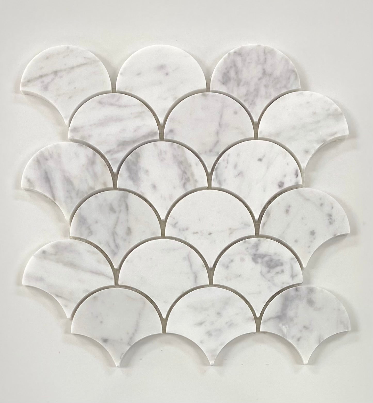 white Carrara 1005 Polished Fans,