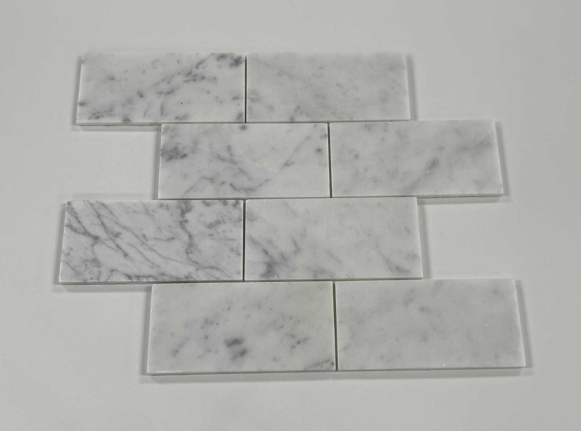 white Carrara 3 x 6 P