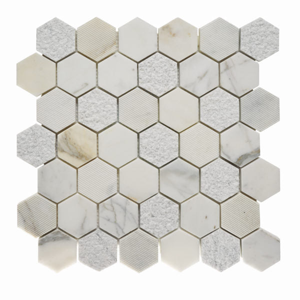 ESSO Calacatta Oro Textured 2 Inch Hexagon PS