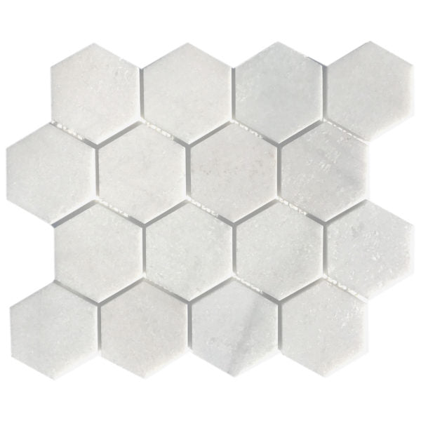 ESSO Lotus White 3 Inch Hexagon Polished PS