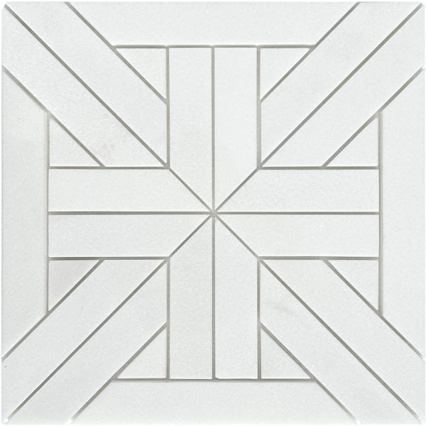 ESSO White Thassos Greco Waterjet Mosaic Polished PS